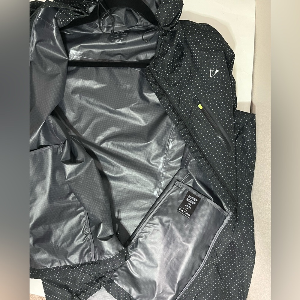 Paradox Black Green Polkadot Rain Jacket Size XL - Picture 8 of 12